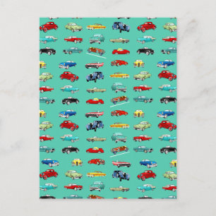 Carte Postale Beaucoup de voitures rétro