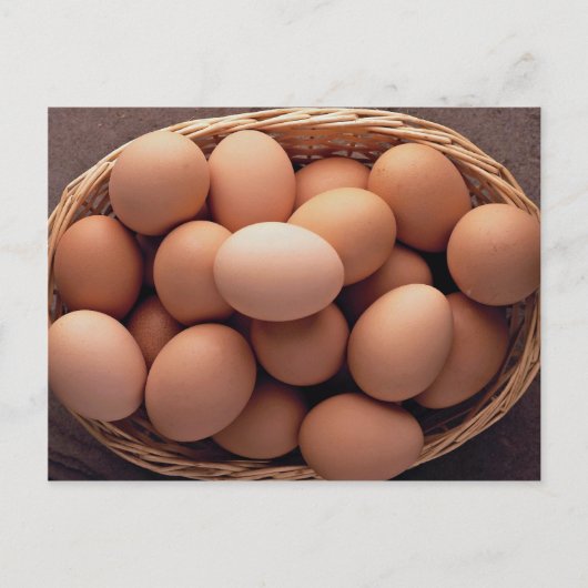 Carte Postale Beaucoup d'oeufs dans le panier (Devant)