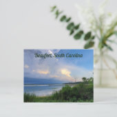 Carte Postale Beaufort Caroline du Sud Tempête Sur L'Eau (Debout devant)