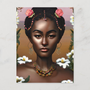 Carte Postale Beauté afro-américaine en art IA