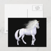 Carte postale Beauté blanche Unicorn (Devant / Derrière)