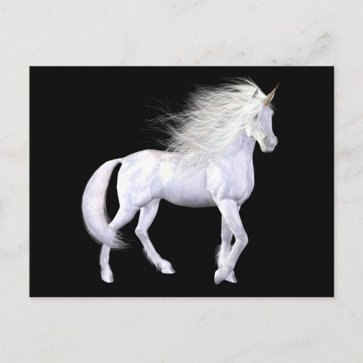 Carte postale Beauté blanche Unicorn (Devant)