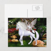 Carte postale Beauté blanche Unicorn (Devant / Derrière)