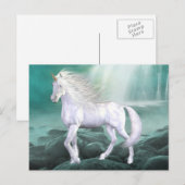 Carte postale Beauté blanche Unicorn (Devant / Derrière)