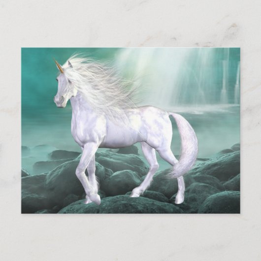 Carte postale Beauté blanche Unicorn (Devant)