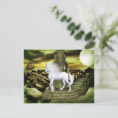 Carte postale Beauté blanche Unicorn (Debout devant)