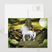 Carte postale Beauté blanche Unicorn (Devant / Derrière)