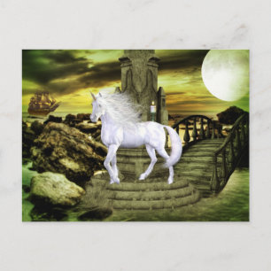 Carte postale Beauté blanche Unicorn