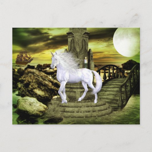 Carte postale Beauté blanche Unicorn (Devant)
