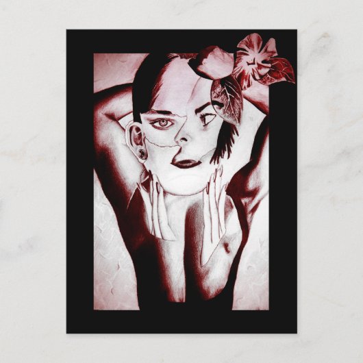 Carte Postale beauté collée (Devant)