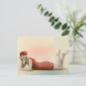 Carte Postale Beauté de bain en rouge Rose (Debout devant)