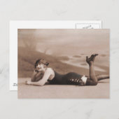 Carte Postale Beauté de la baignade ! ! Jolie fille des années 1 (Devant / Derrière)