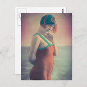 Carte Postale Beauté de la baignade ! ! Risque fille Flapper des (Devant / Derrière)