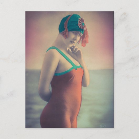 Carte Postale Beauté de la baignade ! ! Risque fille Flapper des (Devant)