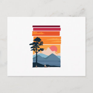 Carte Postale Beauté de la nature de montagne au coucher du sole