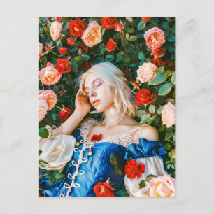 Carte Postale Beauté dormante chez les Roses