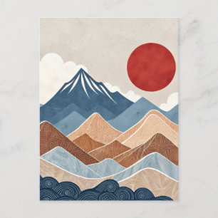 Carte Postale Beauté du coucher de soleil sur les montagnes