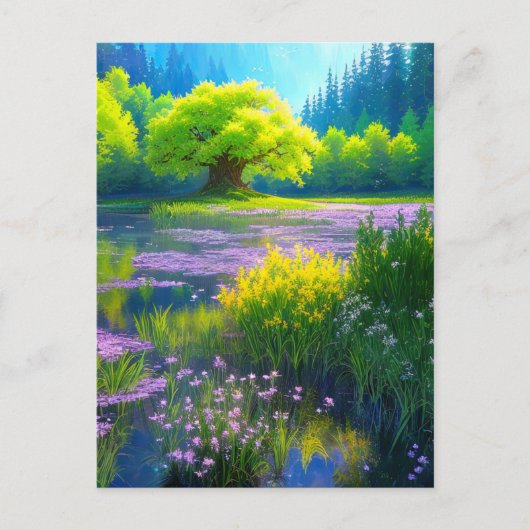 Carte Postale Beauté du marais vert (Devant)