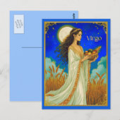 Carte Postale Beauté du zodiaque Vierge sous un ciel nocturne (Devant / Derrière)