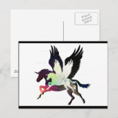 Carte Postale Beauté et licorne (Devant / Derrière)