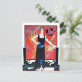 CARTE POSTALE BEAUTÉ ET PHOENIX, DESIGNER MODE COMPOSÉ ARTISTE (Debout devant)