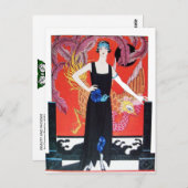 CARTE POSTALE BEAUTÉ ET PHOENIX, DESIGNER MODE COMPOSÉ ARTISTE (Devant / Derrière)