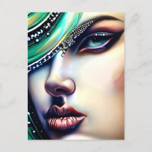 Carte Postale Beauté éthérée Bijoux étincelants