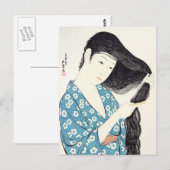 Carte Postale Beauté japonaise Comportant Ses Cheveux (Devant / Derrière)