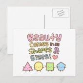 Carte Postale Beauté mignonne Venez dans toutes les formes et ta (Devant / Derrière)