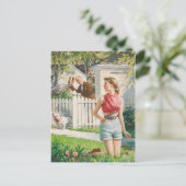 Carte Postale Beauté rétro 70 (Debout devant)