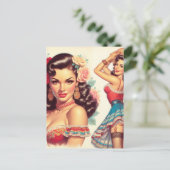 Carte Postale Beauté rétro Femme mexicaine (Debout devant)