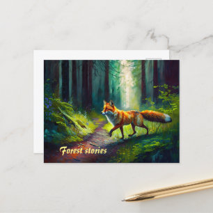 Carte Postale Beauté rousse sur la chasse, habitants de la forêt