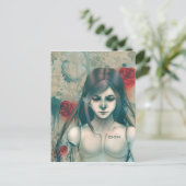 Carte Postale Beauté synthétique version bleue (Debout devant)