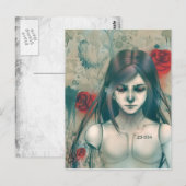 Carte Postale Beauté synthétique version bleue (Devant / Derrière)