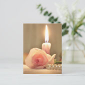 Carte Postale Beauté traitement-rose rose et bougie (Debout devant)