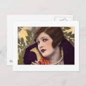 Carte Postale Beauté victorienne en manteau violet (Devant / Derrière)