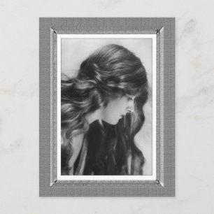 Carte Postale Beauté vintage - Beauté classique - en noir et bla
