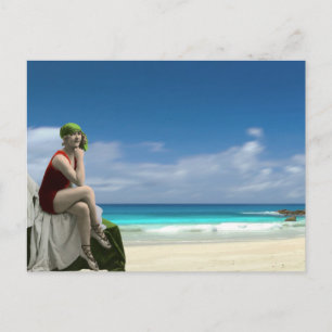 Carte Postale Beauté vintage et plage