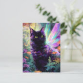 Carte Postale Beautiful Black Cat With Fairy Wings (Debout devant)