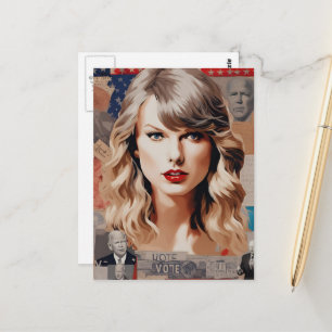 Carte Postale Beautiful Blond Woman Vote Collage