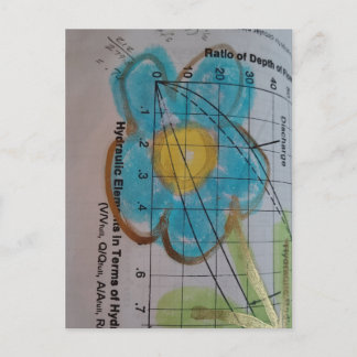 Carte Postale Beautiful Blue Flower on Vintage Textbook Page