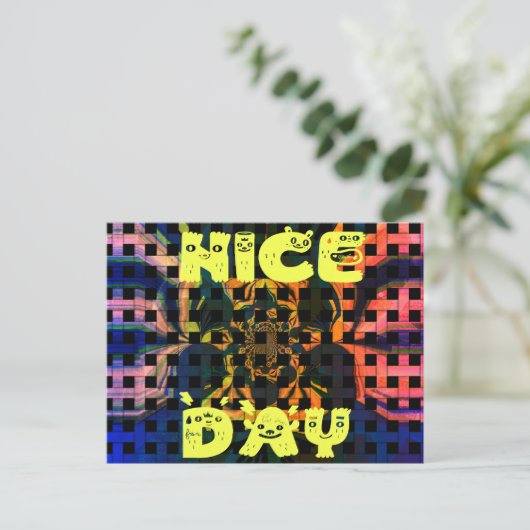 Carte Postale Beautiful have a Nice Day Text Print vecteur (Debout devant)