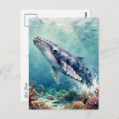 Carte Postale Beautiful Impasto Whale Oceanic Keep in Touch (Devant / Derrière)