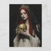 Carte Postale Beautiful Red Haired Woman With a Skull (Devant)