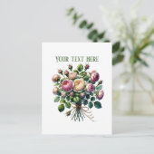 Carte Postale Beautiful rose bundle customizable (Debout devant)