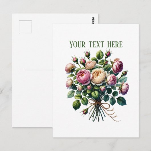 Carte Postale Beautiful rose bundle customizable (Devant / Derrière)