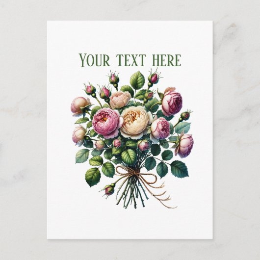 Carte Postale Beautiful rose bundle customizable (Devant)