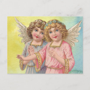 Carte Postale Beaux anges de l'ère victorienne avec des ailes 