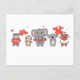 Carte Postale Beaux Animaux pour la Saint Valentin pour les Amou