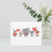 Carte Postale Beaux Animaux pour la Saint Valentin pour les Amou (Debout devant)